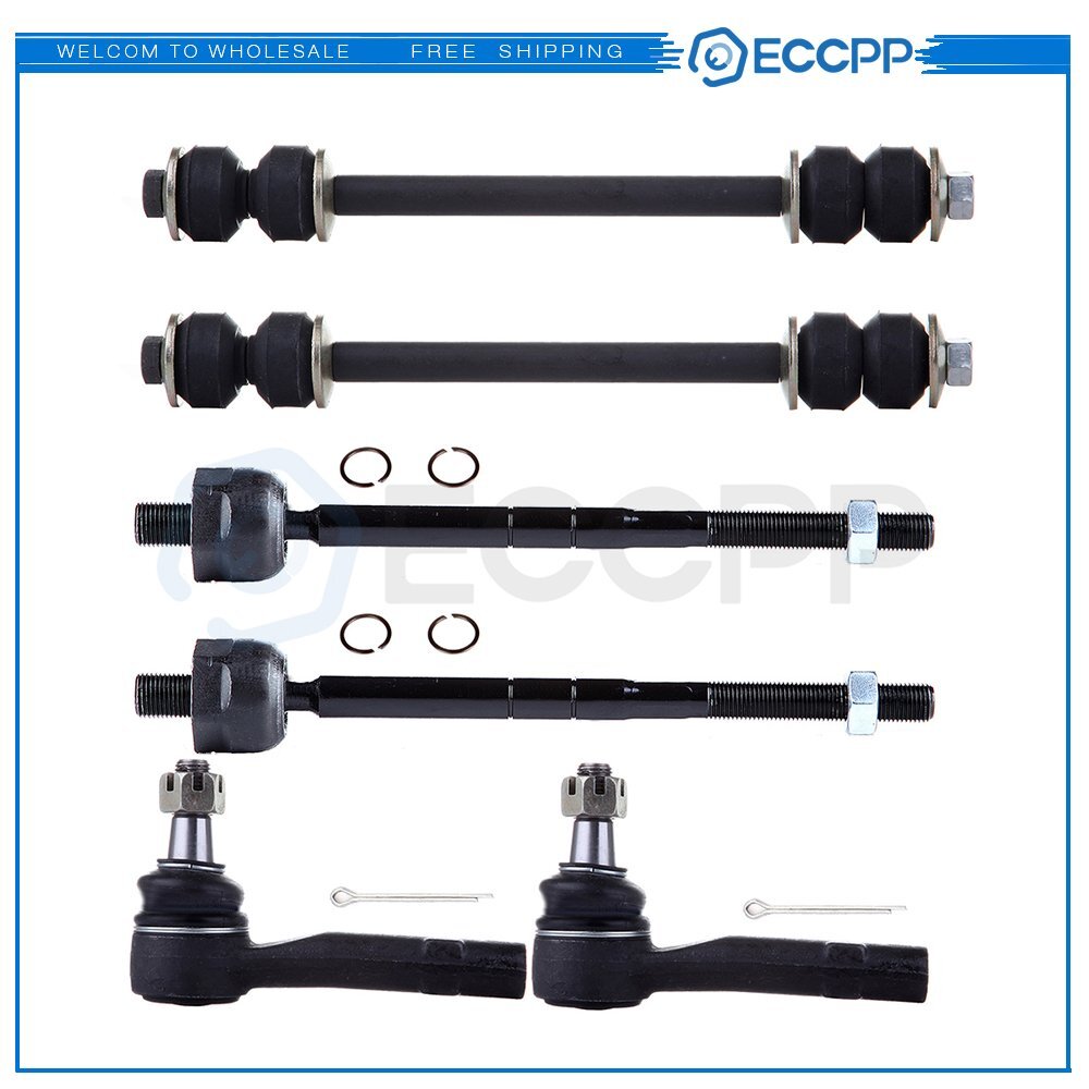 6pcs Fits 1998-2000 2001 Ford Explorer Inner Outer Tie Rods Sway Bar Links Kit 6B93BC-57