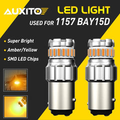 2-10x AUXITO 1157 BAY15D 2357 Amber LED Turn Signal Light Bulbs Super Bright USA AUXITO