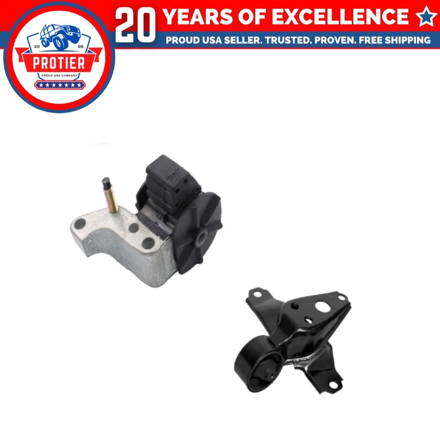 Front Right & Rear Motor Mount 2PCS Compatible for 1992 - 1995 Toyota Paseo 6B93BC-57