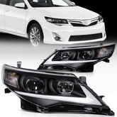 Pair Kit LED Headlights Assembly For 2012-2014 Toyota Camry 2.4L 3.5L Black 6B93BC-57