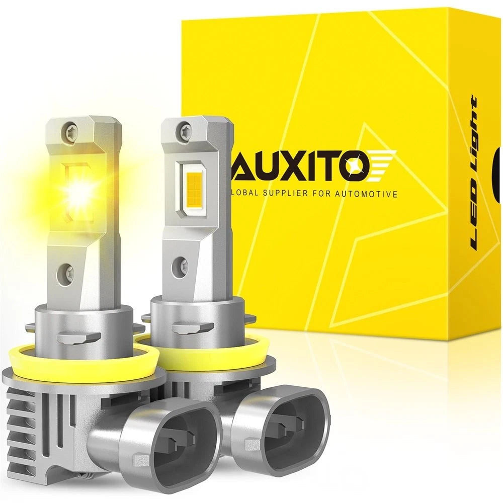 AUXITO H11 YELLOW LED Headlight Kit Low Beam Bulbs Super Bright Fanless Canbus AUXITO