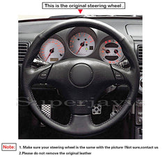 Custom Black PU Leather Steering Wheel Stitch on Cover For Toyota RAV4 1998-2005