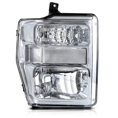 For 2008-2010 Ford F-250 F-350 F-450 F-550 Super Duty Pair Chrome Headlights 6B93BC-57