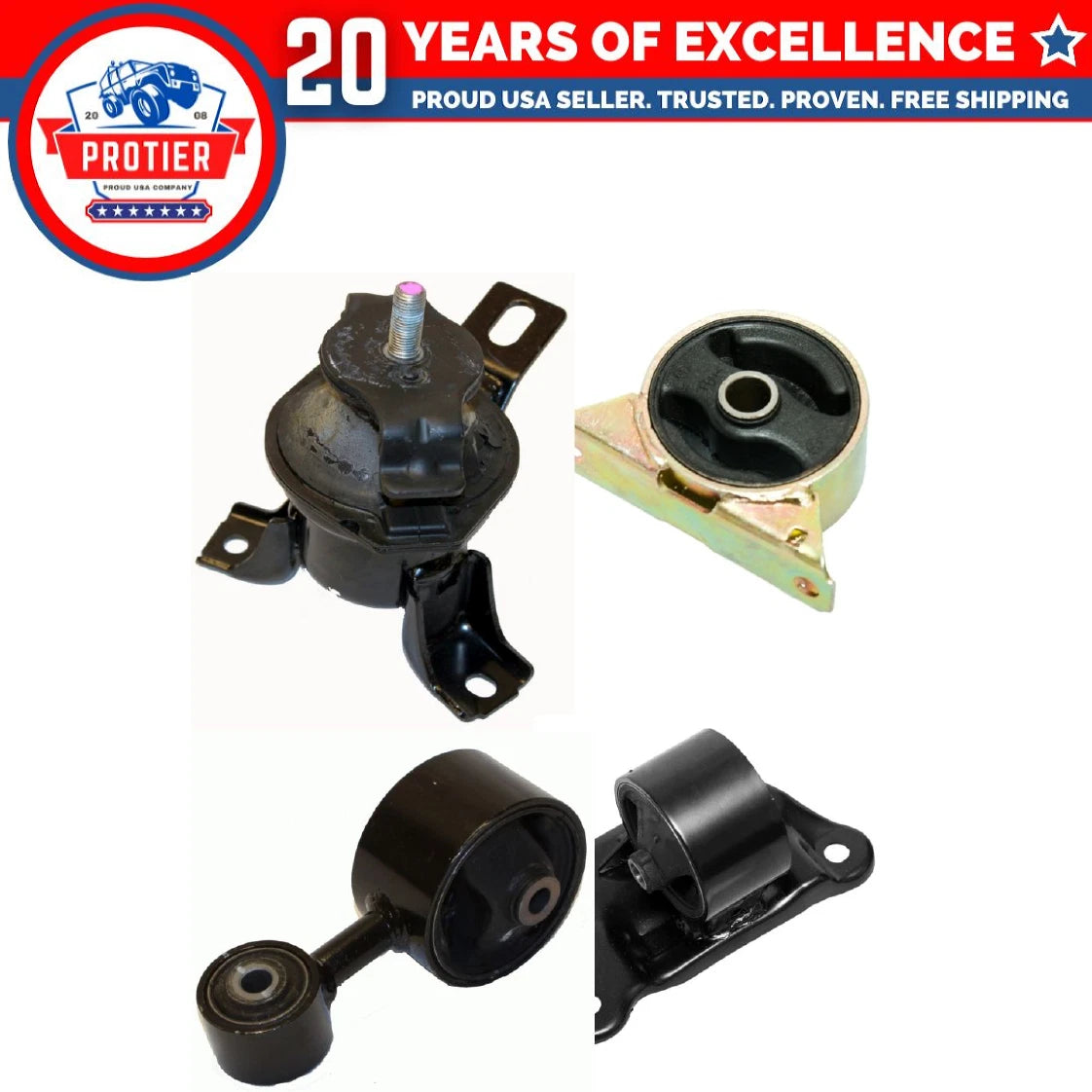 Motor & Trans Mount 4PCS Set Fit 03-06 Mitsubishi Outlander 2.4L AWD Auto Trans 6B93BC-57