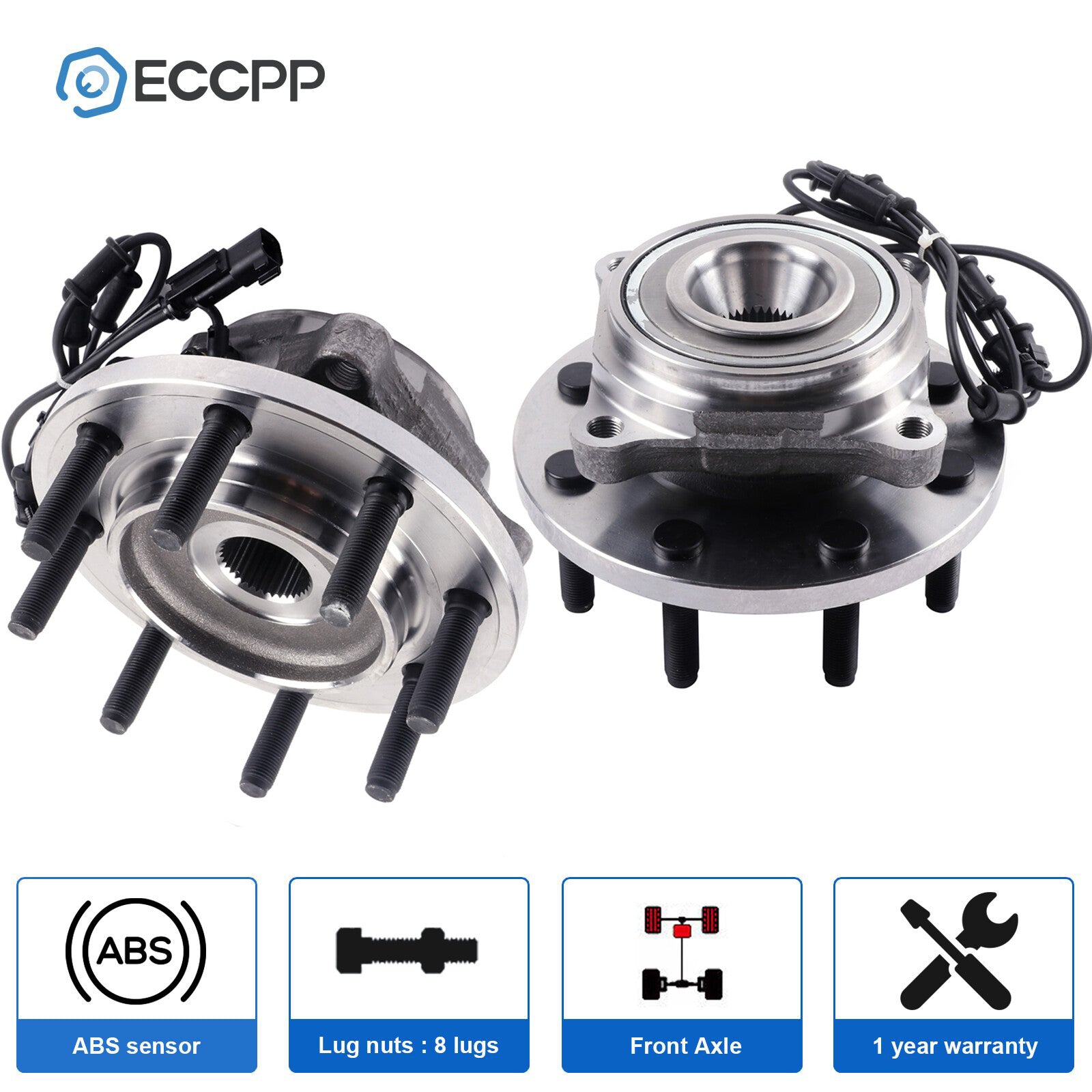 2Pc Wheel Hub Bearings Assembly Front 4WD For Dodge Ram 2500 3500 2009 2010 2011 6B93BC-57