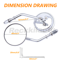 Chrome Round Motorcycle Rearview Mirrors For Harley Softail Dyna Bobber Chopper