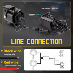 Motorcycle Led Headlights Two-Color Bright External Spotlights Amber White EOA 6B93BC-57