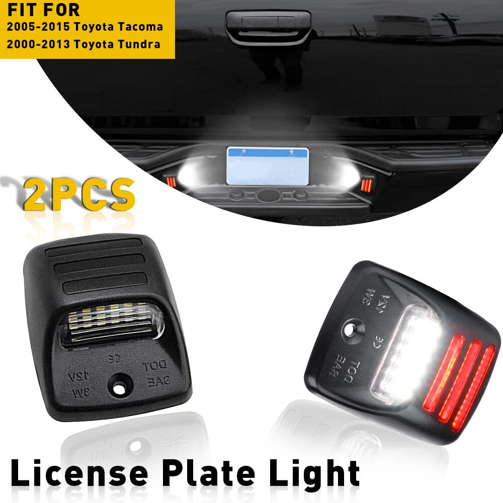 RED TUBE OLED License Light Rear Plate Bumper Lamps For Toyota tacoma 2005-2015 6B93BC-57