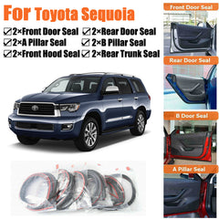 Rubber Seal Strips Weather Draft Wind Noise Reduction Kit For Toyota Sequoia