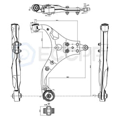 8pc Front Lower Control Arms Tie Rods Suspension Kit For 2005-2010 Kia Sportage