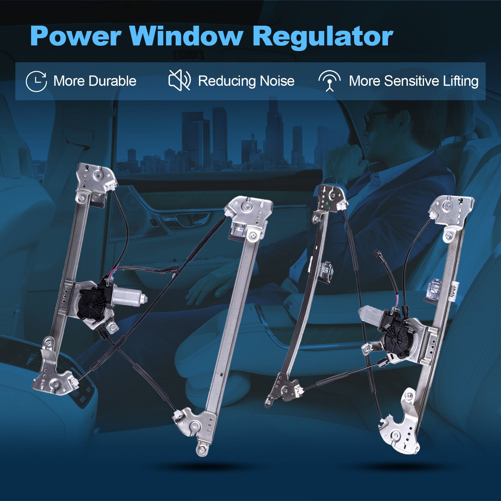 For 2006-2008 Lincoln Mark LT Front Left Right Power Window Regulator With Motor 6B93BC-57