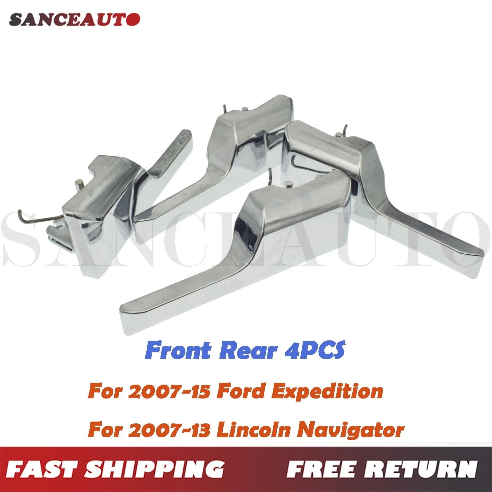 4PCS Chrome LH RH Inside Door Handle For 07-14 Ford Expedition Lincoln Navigator 6B93BC-57