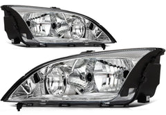 Headlights Assembly Pair For 2007-2005 Ford Focus Chrome Housing Left+Right 6B93BC-57
