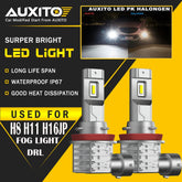 2X AUXITO H11 H16 H8 LED Fog Driving Light 6000K Super Bright Bulb White M4 EA AUXITO