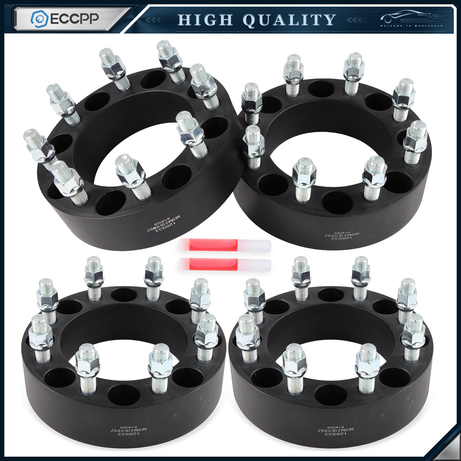 4 Pcs 2" 8x6.5 Wheel Spacers 9/16"x18 For Dodge Ram 2500 3500 Ford F-250 F-350 6B93BC-57