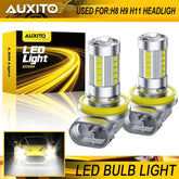 AUXITO H11 H8 H9 LED Headlight Kit Low Beam Bulb White 6500K 20000LM Fanless 6GA AUXITO