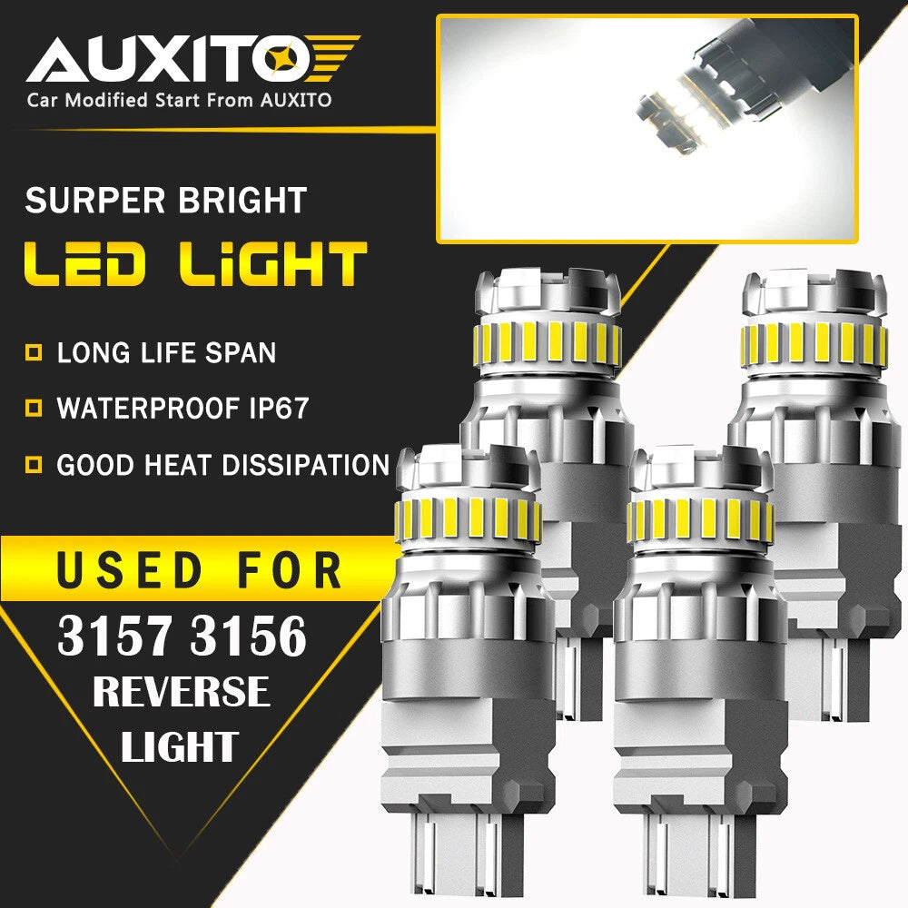 4X AUXITO 3157 3156 Back up Reverse Light LED Tail Bulb White 23SMD For Ford EOA AUXITO
