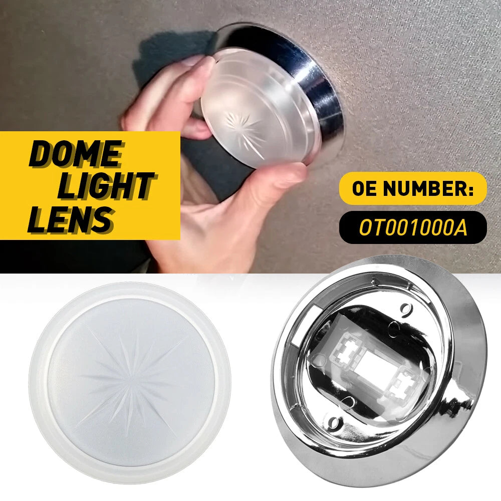 AUXITO Roof Round Dome Base Light + Lens Chrome for Most 1971-1981 Chevrolet Car AUXITO