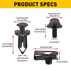 ENGINE UNDER COVER SPLASH SHIELD GUARD BODY BOLT U-NUT CLIP FASTENER FOR HONDA A 6B93BC-57