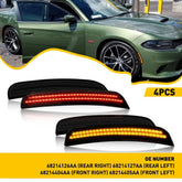 For Dodge Charger 2015-2021 Smoked Lens LED Side Marker Lights Front Rear 4PCS 6B93BC-57
