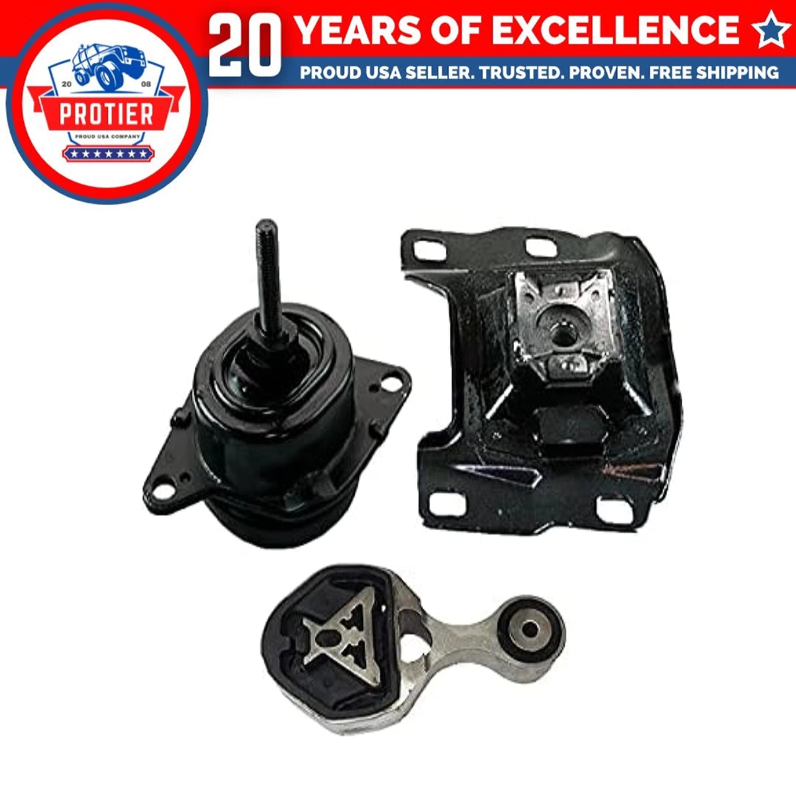 Engine Motor & Transmission Mount Set for Ford Explorer 2.3L FWD AUTO 16-19 6B93BC-57