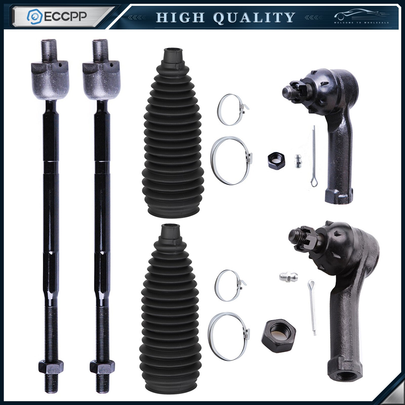 Front Tie Rod End Rack and Pinion Bellow For 1998-2007 Volkswagen Beetle Jetta 6B93BC-57
