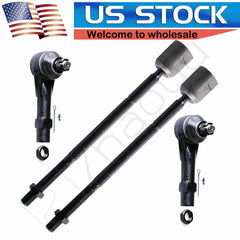 Front 2x Inner 2x Outer Tie Rod Links Steering Part For 91-96 Dodge Dakota RWD