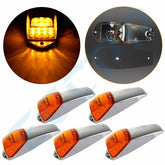 5x 17 LED Yellow Chrome Cab Clearance Light for Peterbilt Kenworth Freightliner
