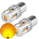 LED Front Turn Signal Blinker Light Bulbs 1156 7506 3497 Amber Yellow 2200K 2pcs 6B93BC-57
