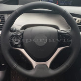 Custom Black PU Leather Steering Wheel Stitch on Cover For Honda Civic 9 2012-15