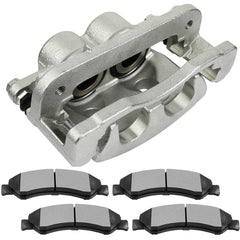 Front Left Right Brake Caliper Brake Pads Set 5Pcs For GMC Sierra 1500 2005-2008 6B93BC-57