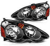 ECCPP Headlights Assembly For Acura RSX 2.0L 2002-2004 Pair Kit Black Amber 6B93BC-57