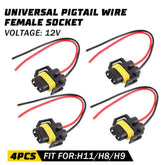 Wire Pigtail Female S H11 Two Harness HeadLight High Low Socket Connector Plug A 6B93BC-57