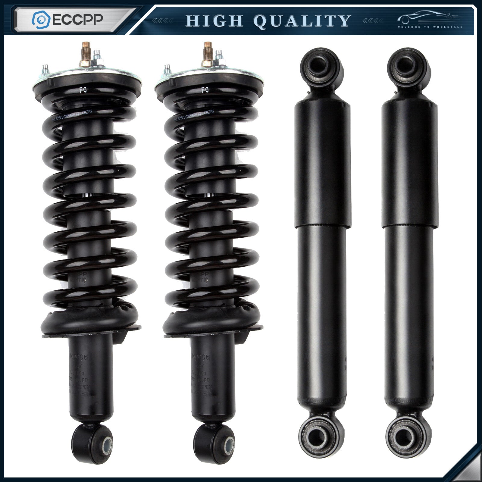 Front Complete Struts Spring + Rear Shocks Kit x4 For 2005-12 Nissan Pathfinder 6B93BC-57