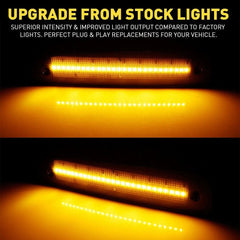 For 97-01 Jeep Cherokee Amber Smoked LED Front Side Corner Parking Marker Lights 6B93BC-57