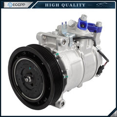 A/C Compressor with 6-Groove Pulley for Audi A6 2006-2011 A6 Quattro Q5 S4 S5