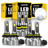 AUXITO Combo 9005+9006+H11 LED Headlight Fog Light Kit High Low Bulbs White EOA AUXITO