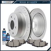 Rear Brake Rotors + Ceramic Pads For Chevy Silverado 1500 Astro Tahoe GMC Yukon 6B93BC-57