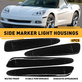 For 2005-2013 Chevy Corvette C6 Smoked Front & Rear Side Marker Lights Housing A 6B93BC-57