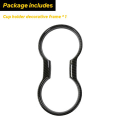 CUP HOLDER COVER FRAME CARBON FIBER ACCESSORIES TRIM FOR MUSTANG 2015-2022 EOA 6B93BC-57