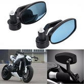 1 Pair 7/8" 22mm Motorcycle Rear View Handle Bar End Side Rearview Mirrors Black