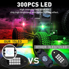 FOR JEEP WRANGLER UNLIMITED RUBICON JL JKU 20-PCS RGB LED ROCK LIGHTS NEON GLOW 6B93BC-57