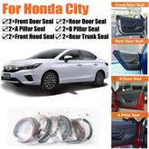 Door Rubber Seal Strips Weather Draft Wind Noise Reduction Kit For Honda City