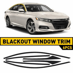 6x Delete Chrome Vinyl Matte Black Window Trim for Honda Accord Sedan 2018-2022 6B93BC-57