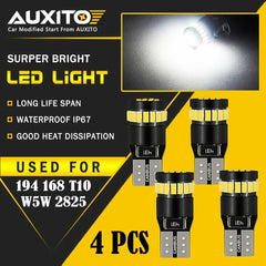 4X AUXITO T10 168 2825 194 LED License Plate Light Bulb 6000K Bright White EOA AUXITO