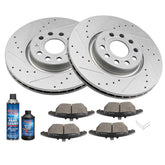 Front Brake Rotors And Ceramic Pads For Audi A3 2006 - 2009 Drilled & Slotted 6B93BC-57
