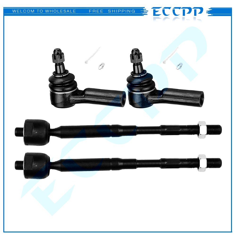 Fits 2006-10 Dodge Ram 1500 Steering Front 4PCS Outer and Inner Tie Rod End Kit 6B93BC-57