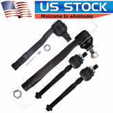 4pcs Front Steering Inner & Outer Tie Rod Ends For 1994-1996 1997 Acura Integra 6B93BC-57