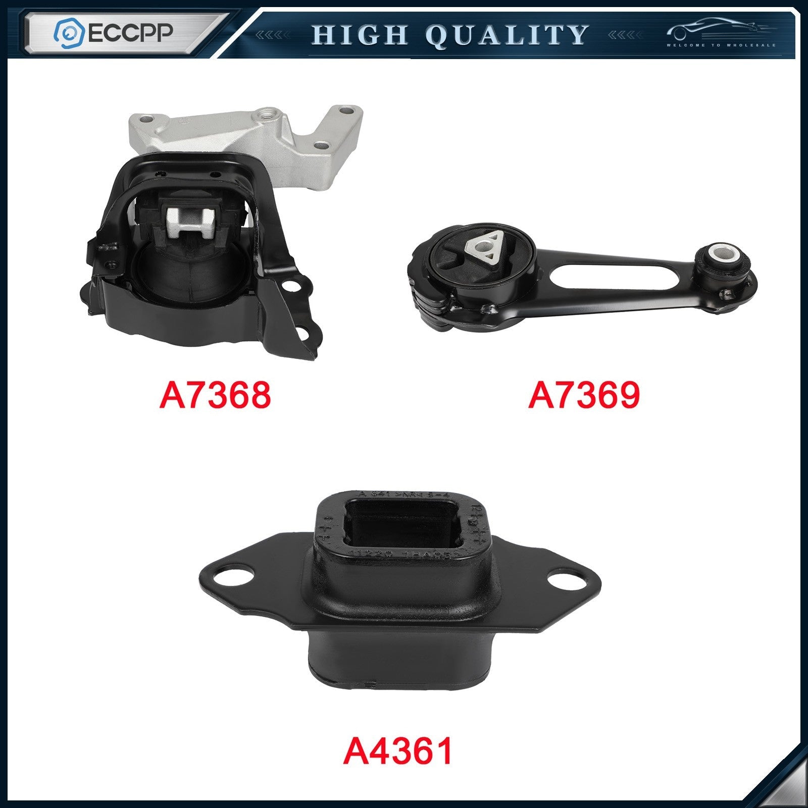 Set of 3 Engine Motor & Trans Mount Fits Nissan Versa Note 2014-2017 1.6L 6B93BC-57