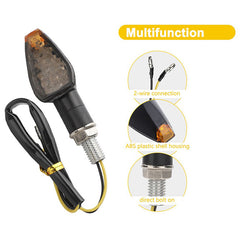 4x Motorcycle Rear Turn Signals Indicator Blinker Light Lamp Amber Universal M10
